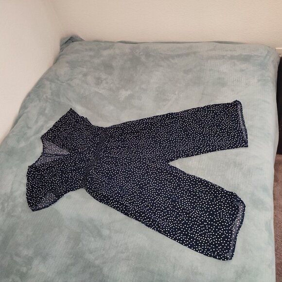 Summer Romper Polka Dots Size XL Light Comfy Cozy Pockets Elastic Waistband - Picture 2 of 15